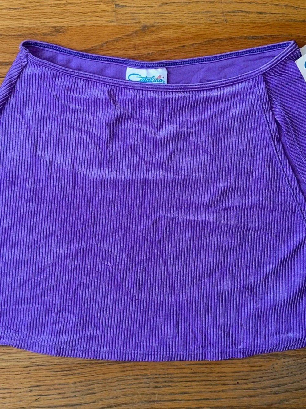 Vintage Catalina Lilac Ribbed Swim Coverup Skirt